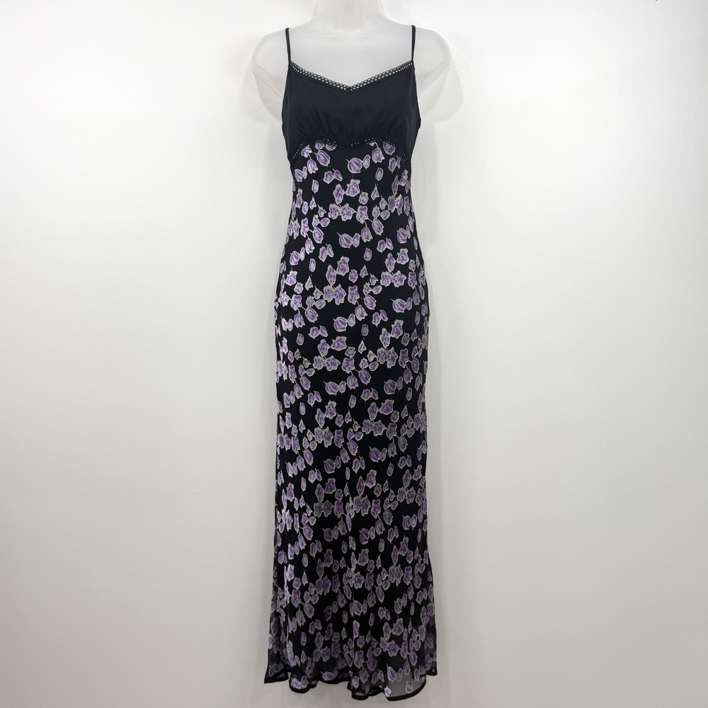 VTG 90s Y2K Betsey Johnson Dress P Whimsigoth Silk Babydoll Fairy Grunge Maxi